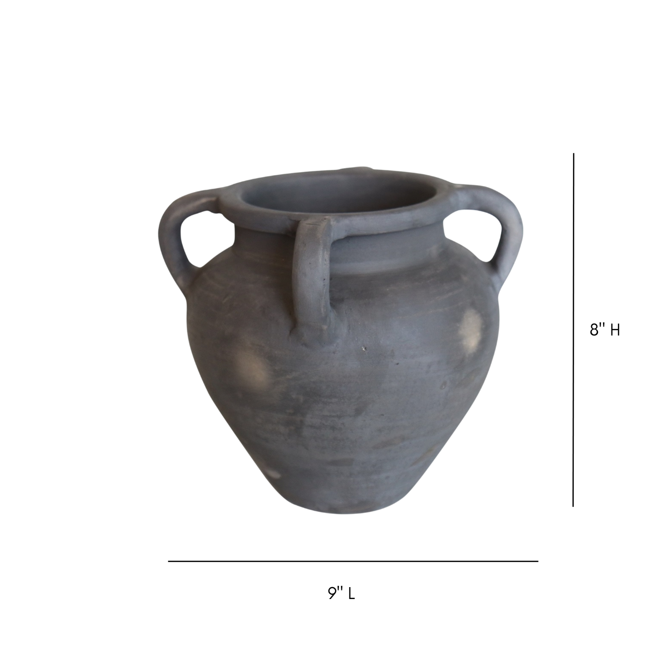 Terracotta 4 Handle Black Vase | By Luxe B Co. 