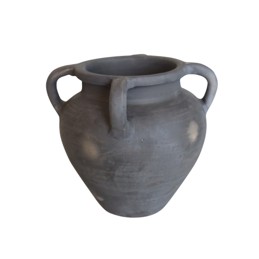 Terracotta 4 Handle Black Vase | By Luxe B Co. 