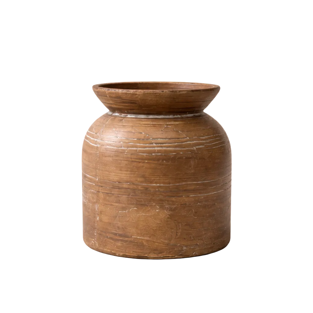 Terracotta Brown Etched Vase | By Luxe B Co. 