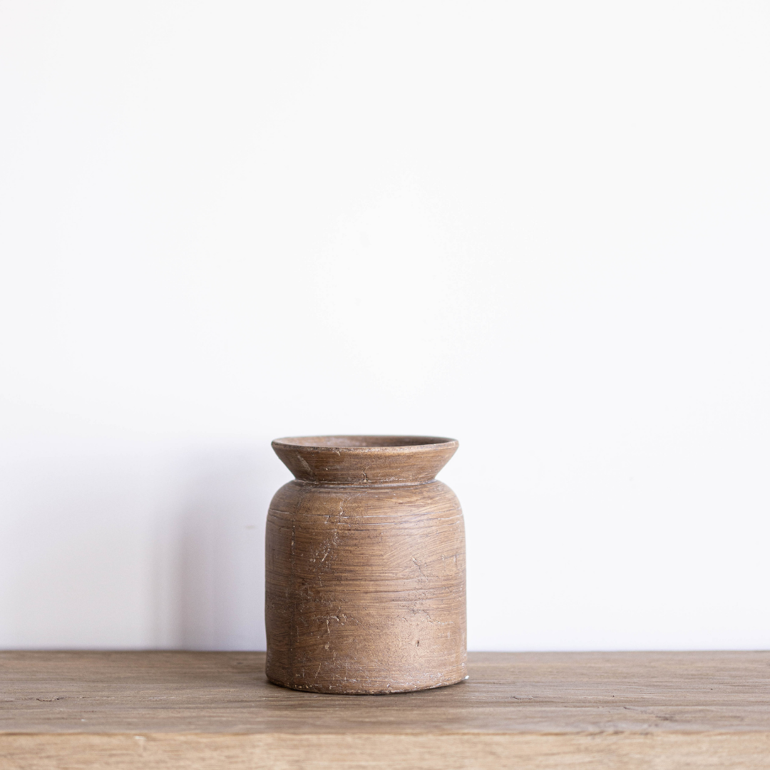 Terracotta Brown Etched Vase By Luxe B Co. 
