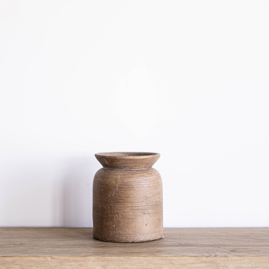 Terracotta Brown Etched Vase By Luxe B Co. 