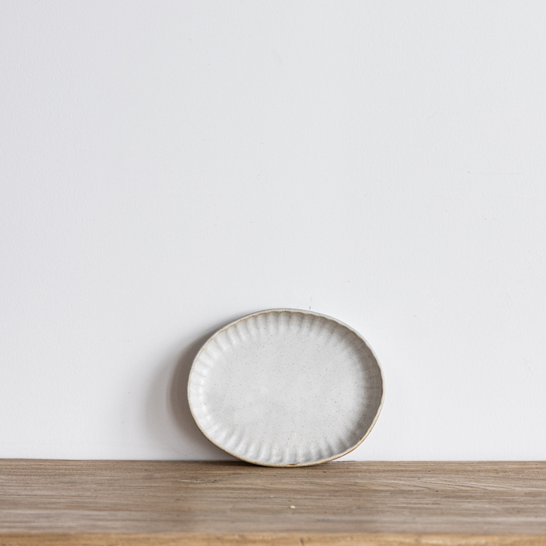 Textured White Ceramic Platter | By Luxe B Co.