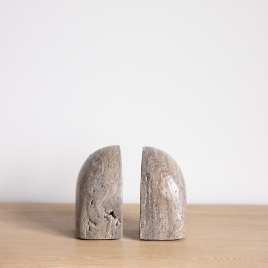 Titanium Travertine Bookend Set By Luxe B Co. 