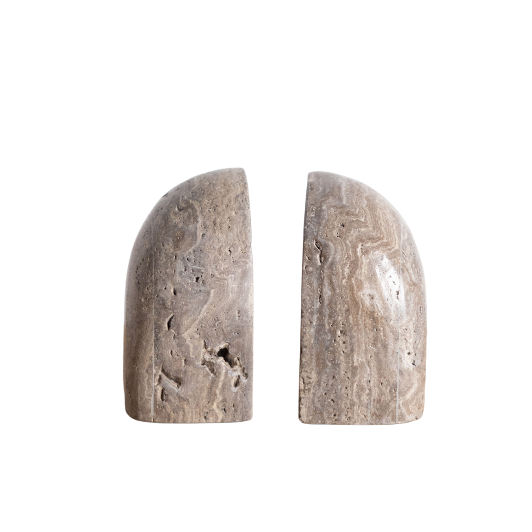 Titanium Travertine Bookend Set By Luxe B Co. 