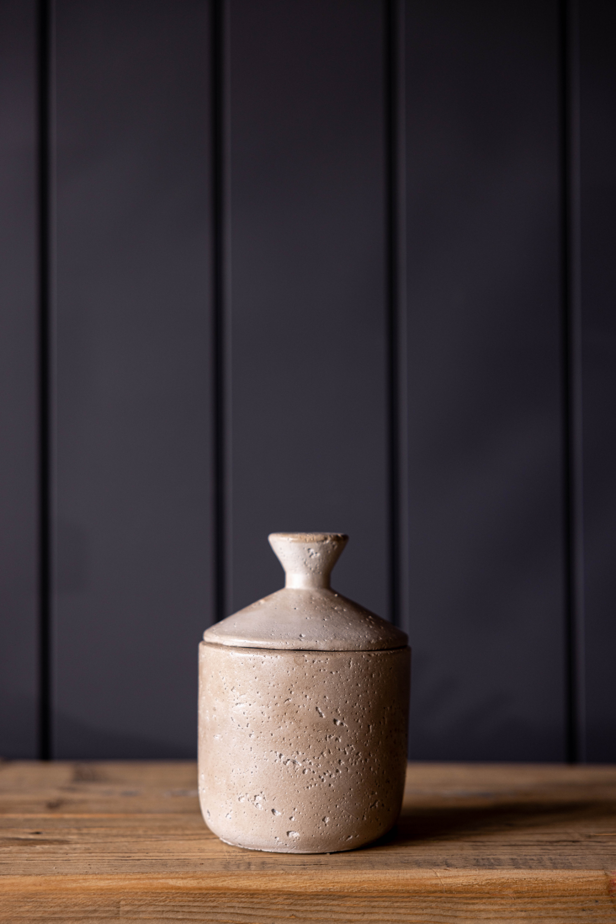 Travertine Lidded Jar | By Luxe B Co. 