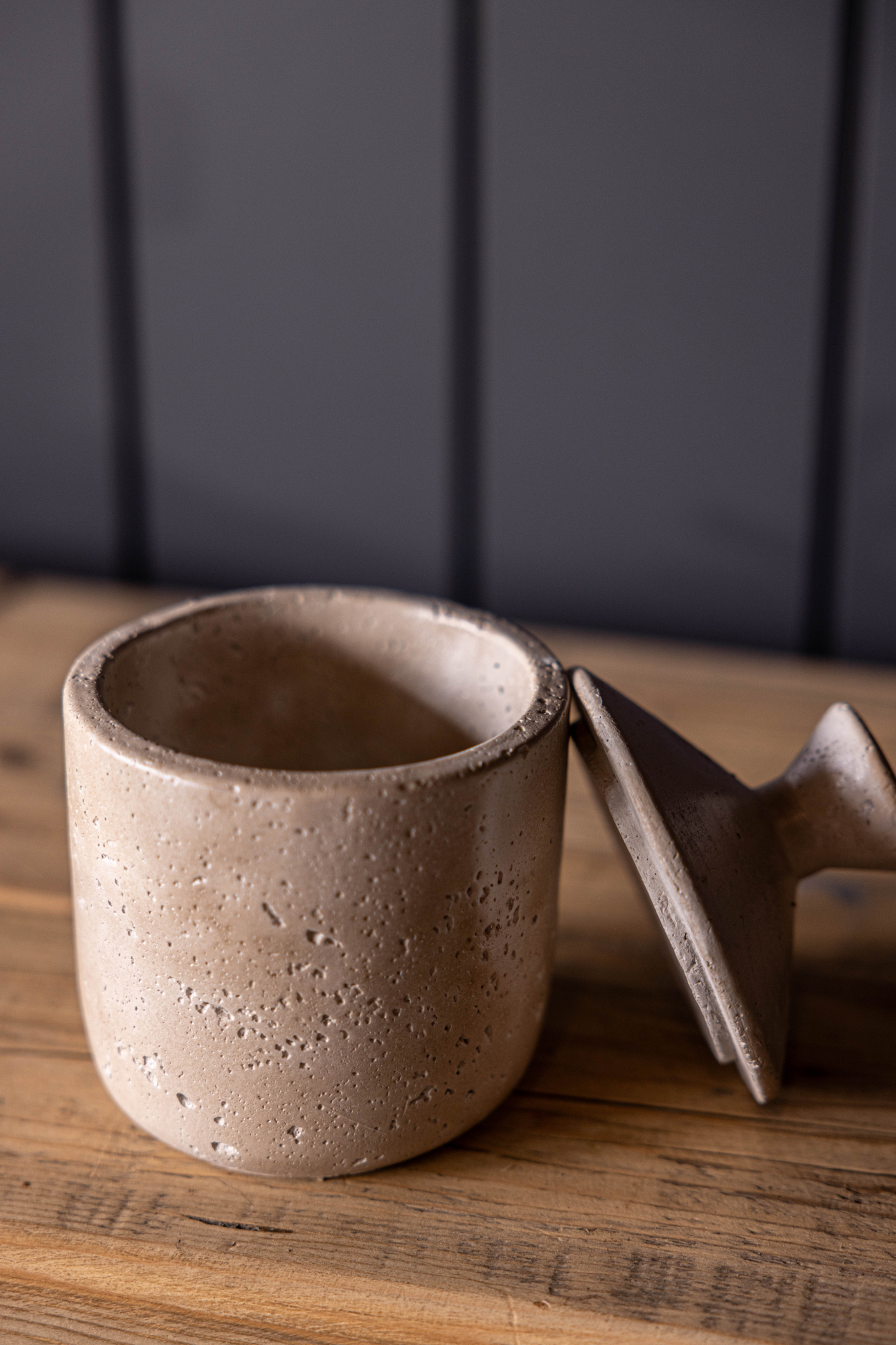 Travertine Lidded Jar | By Luxe B Co. 