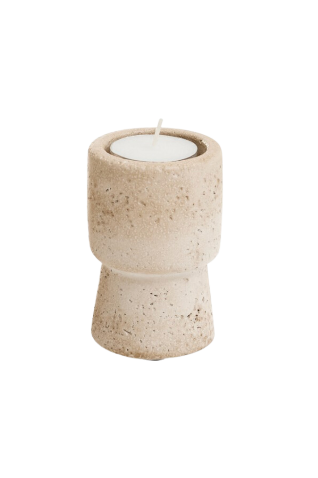 Travertine Cement Candle Pillar | By Luxe B Co.