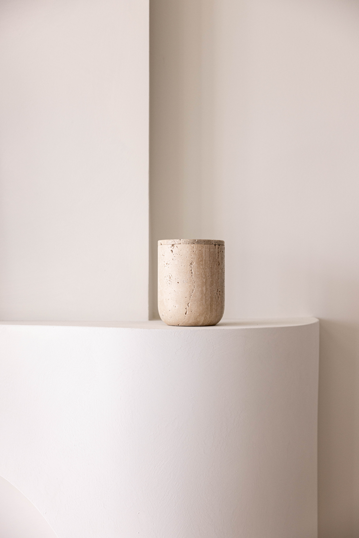 Travertine Lidded Canister | By Luxe B Co.
