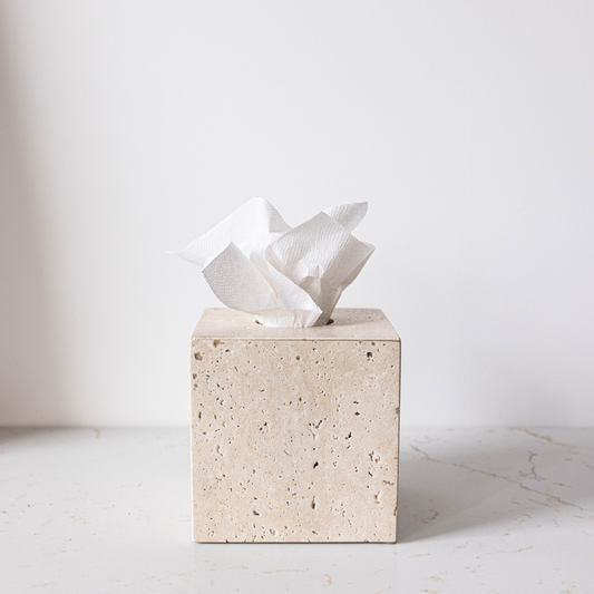 Travertine Tissue Box Cover | By Luxe B Co.