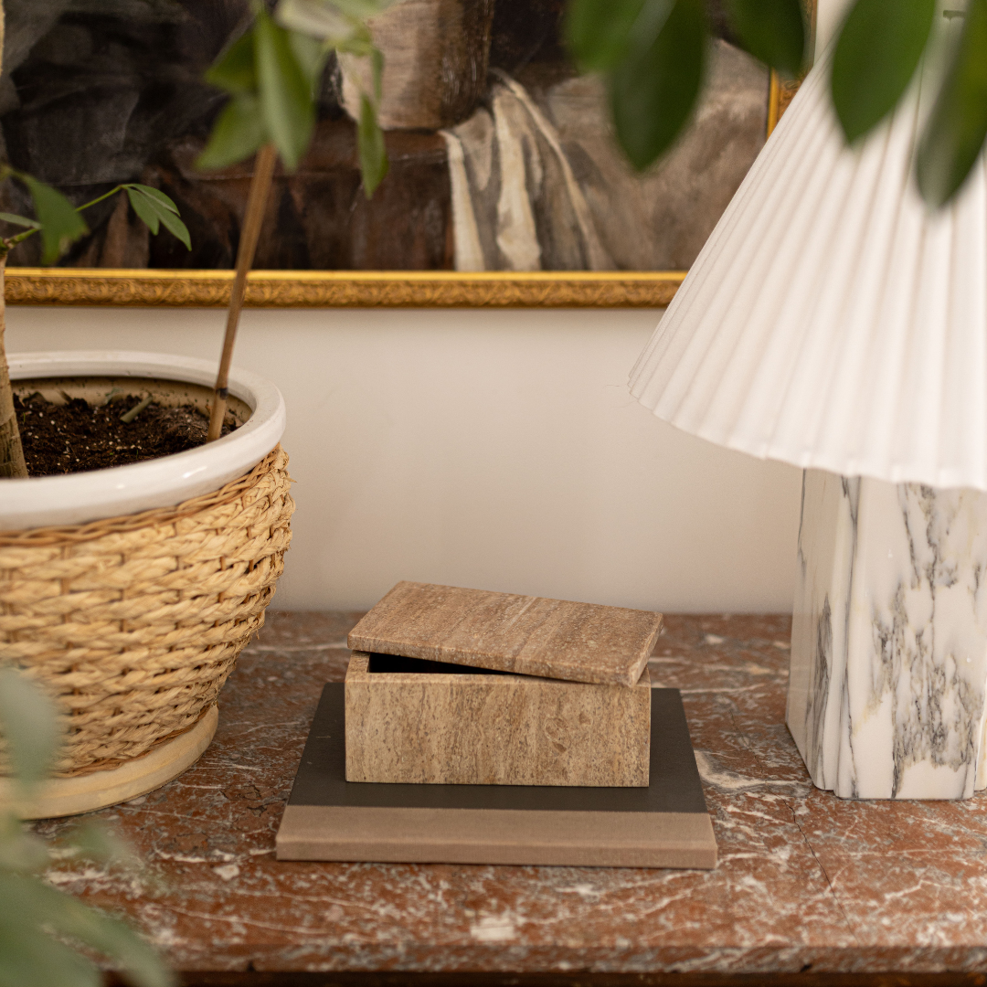 Travertine Lidded Box | By Luxe B Co.