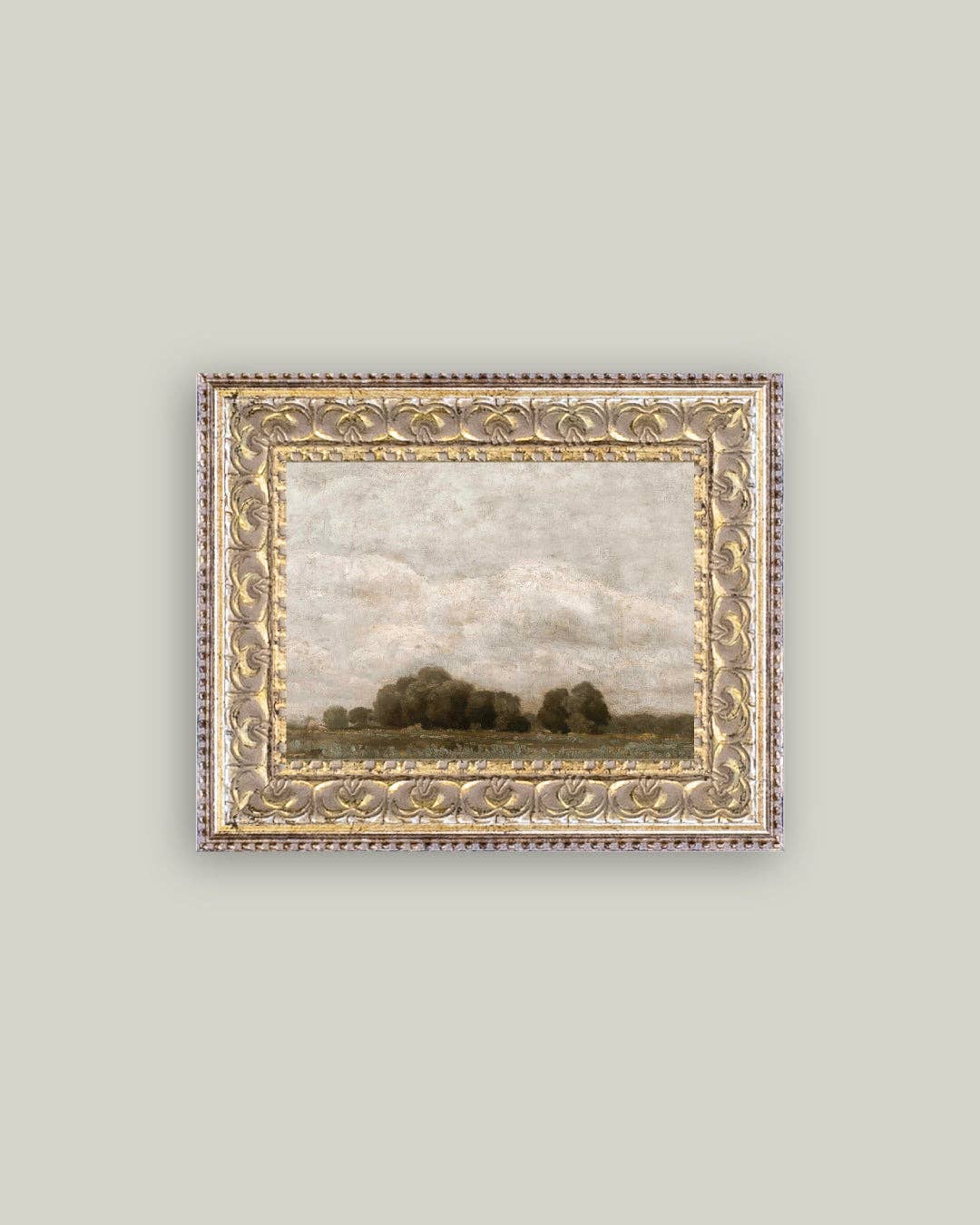 Tree and Cloud Landscape Framed Antique Art - Luxe B Co