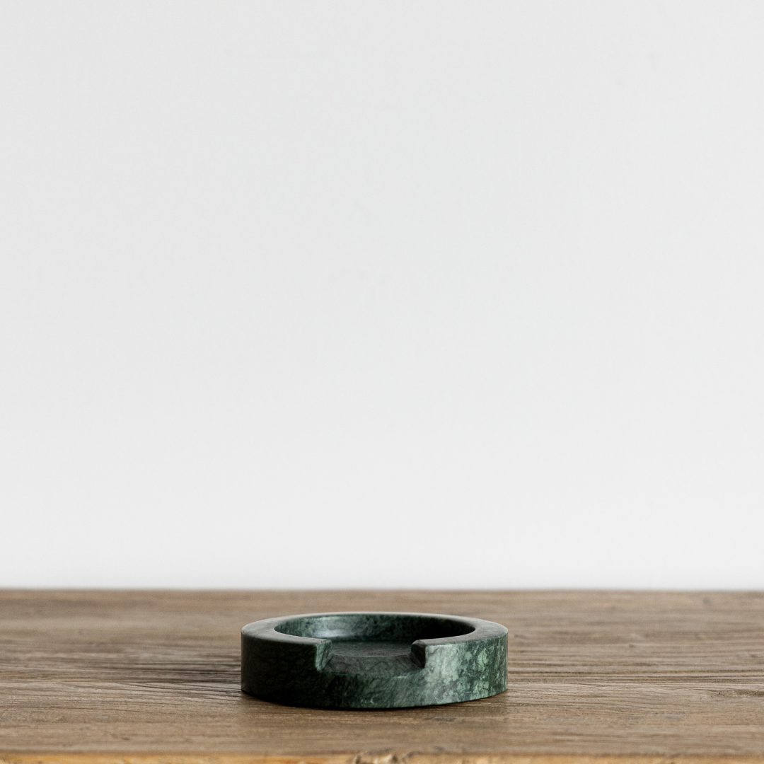 Turned Emerald Green Marble Round Spoon Rest | By Luxe B Co. 