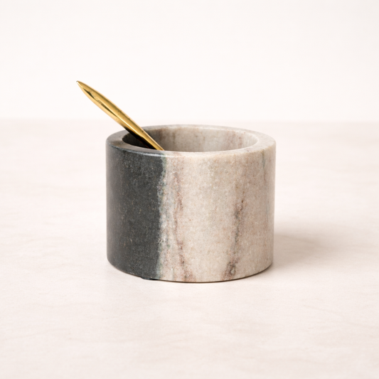 Two-Toned Marble Salt Cellar Set | By Luxe B Co.