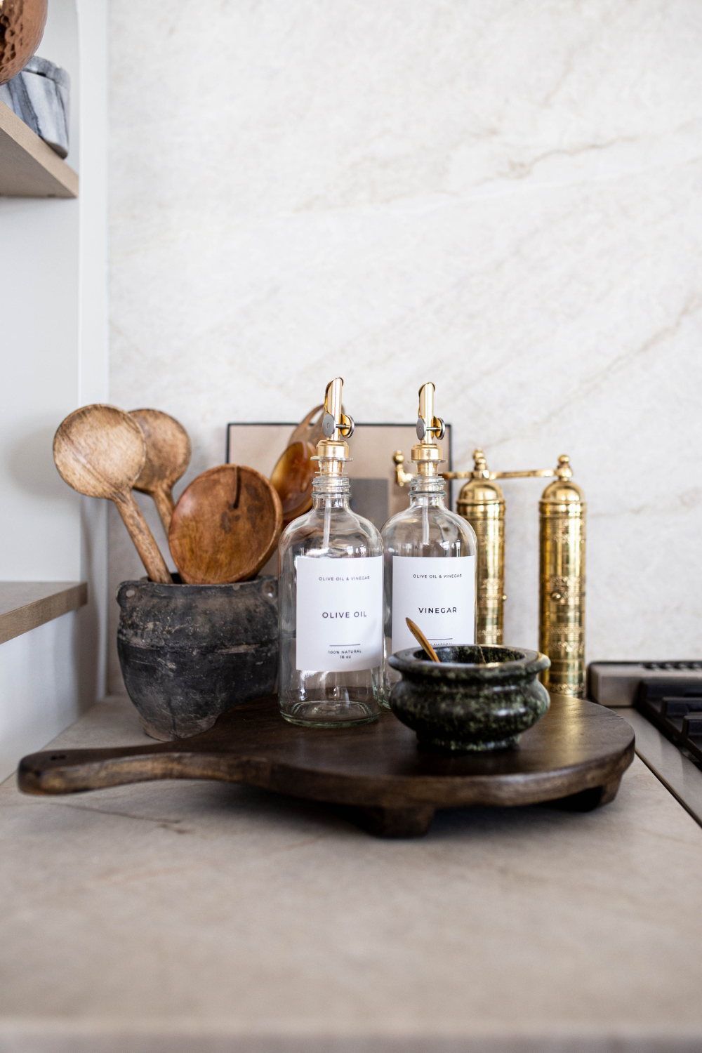 Olive & Vinegar Glass Clear Bottles - Luxe B Co