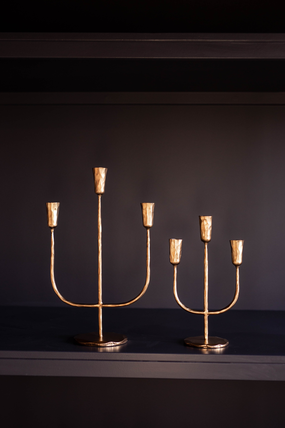 Gold 3 Arm Candelabra Large - Luxe B Co