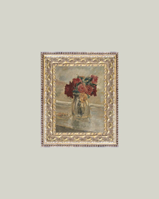 Valentine Rose Vase Framed Antique Inspired Art | By Luxe B Co.