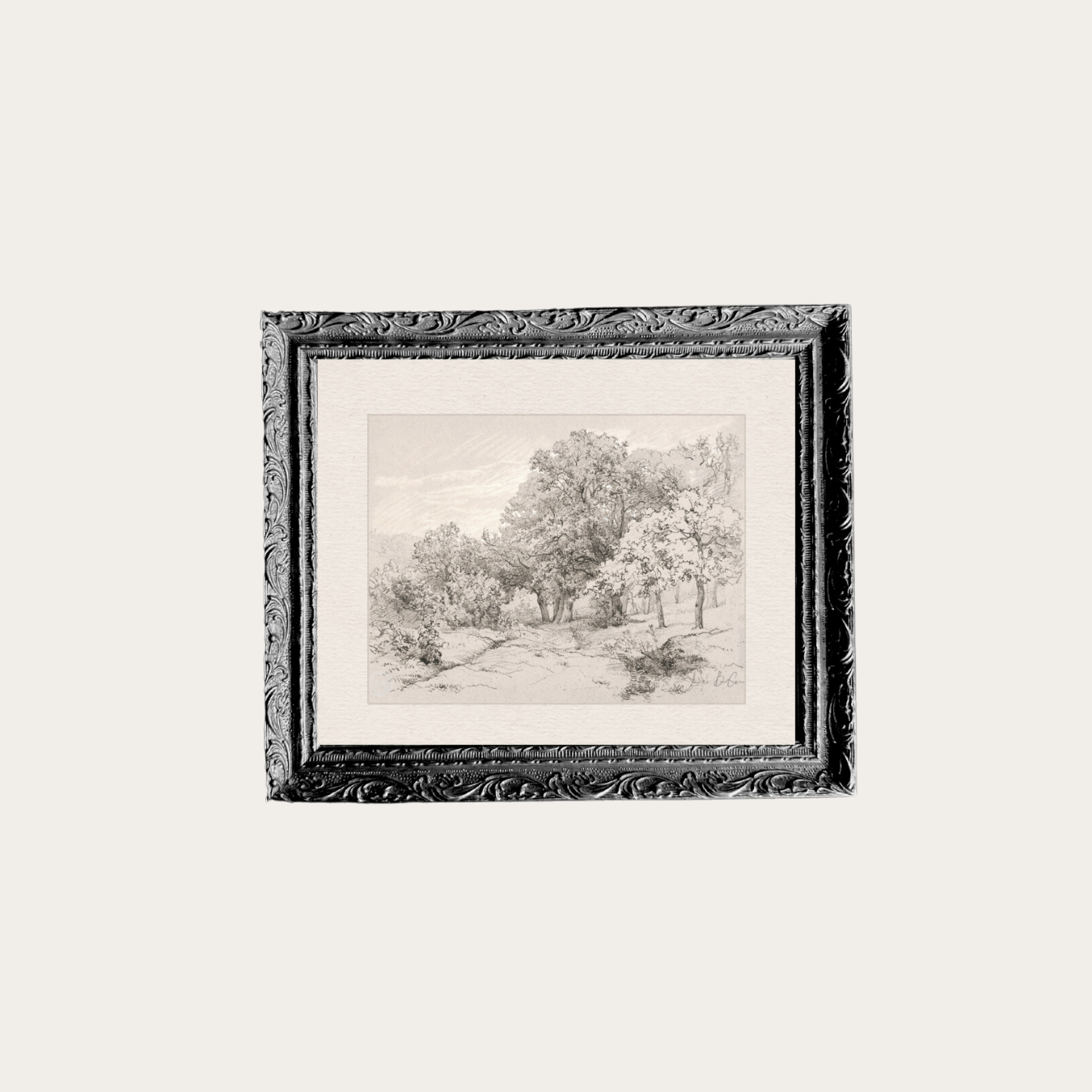 Summer Field Sketch Framed Art | By Luxe B Co.