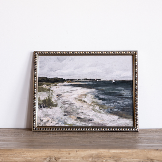 Vintage Coastal Landscape Oil Painting Framed Art | By Luxe B Co. 
