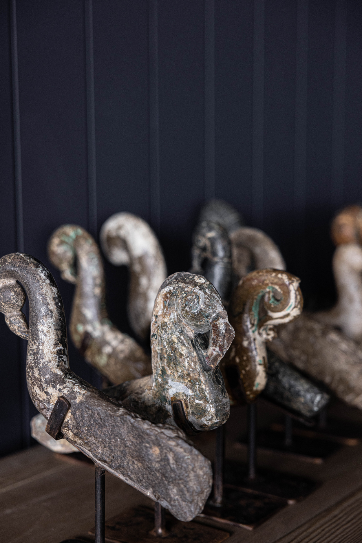 Vintage Stone Peacock W/ Iron Stand | By Luxe B Co.