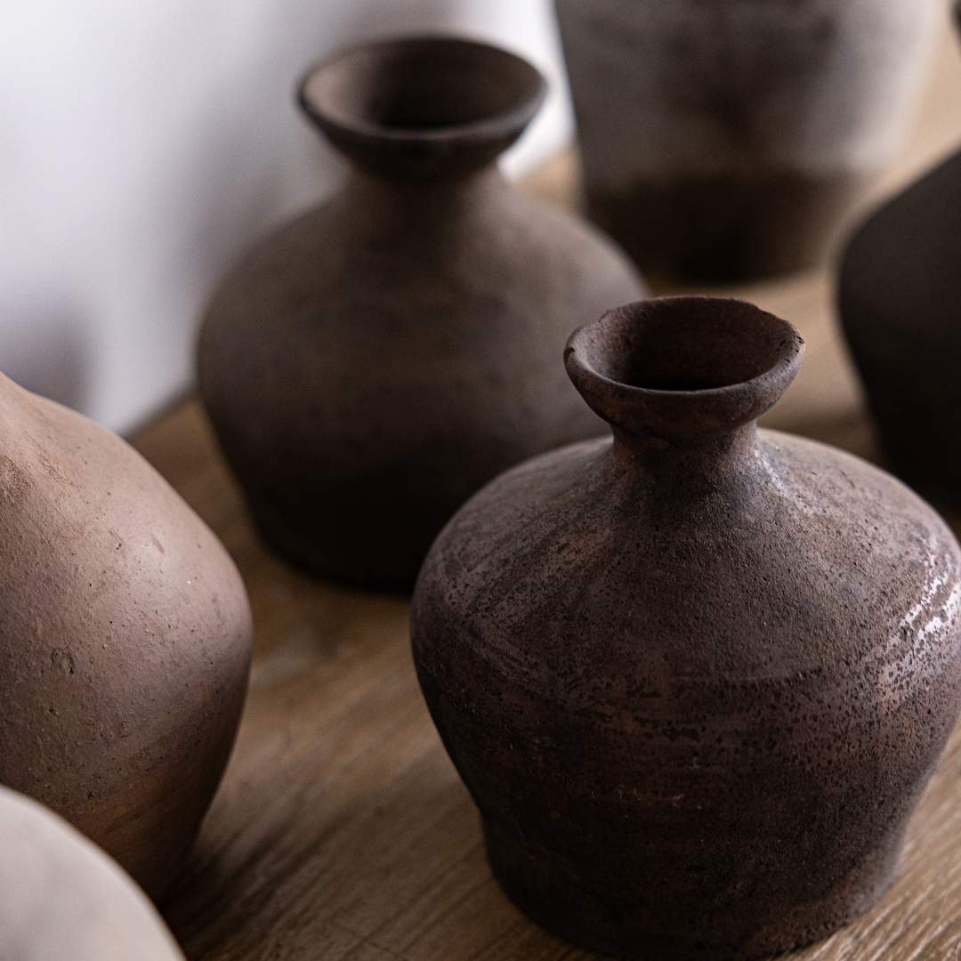 Vintage Black Grey Vase By Luxe B Co. 