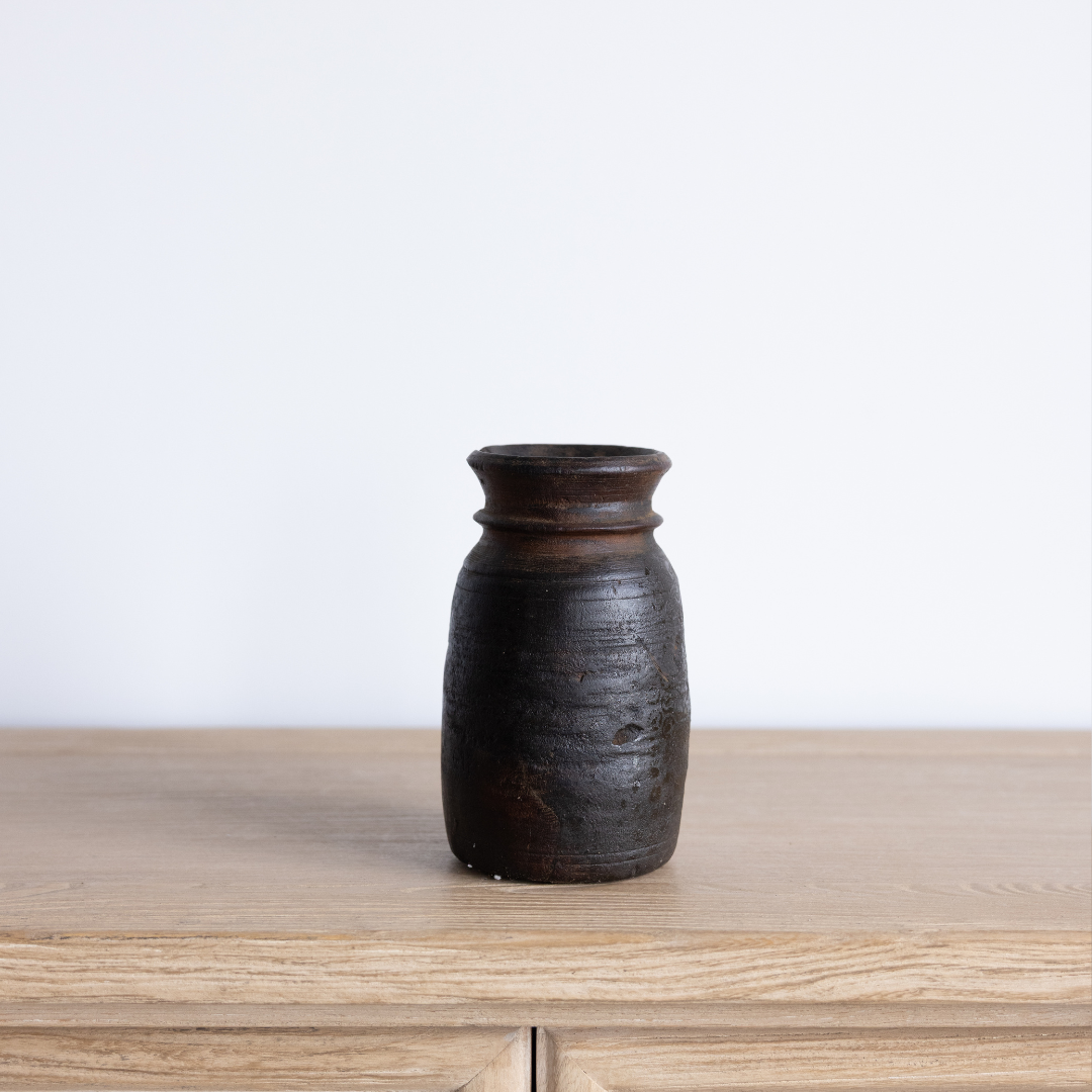 Vintage Dark Wooden Vase | By Luxe B Co