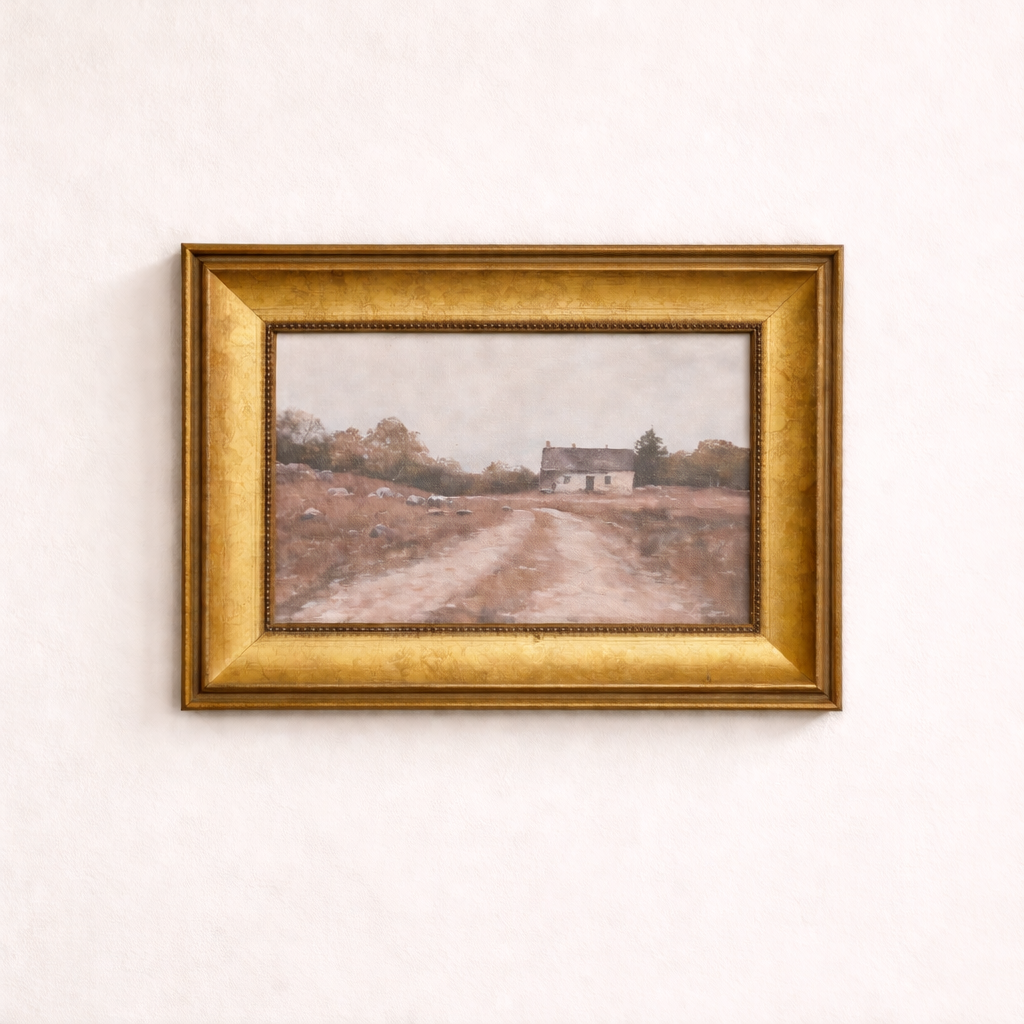 Vintage Farm House | Antique Inspired Brass Framed Art By Luxe B Co. 
