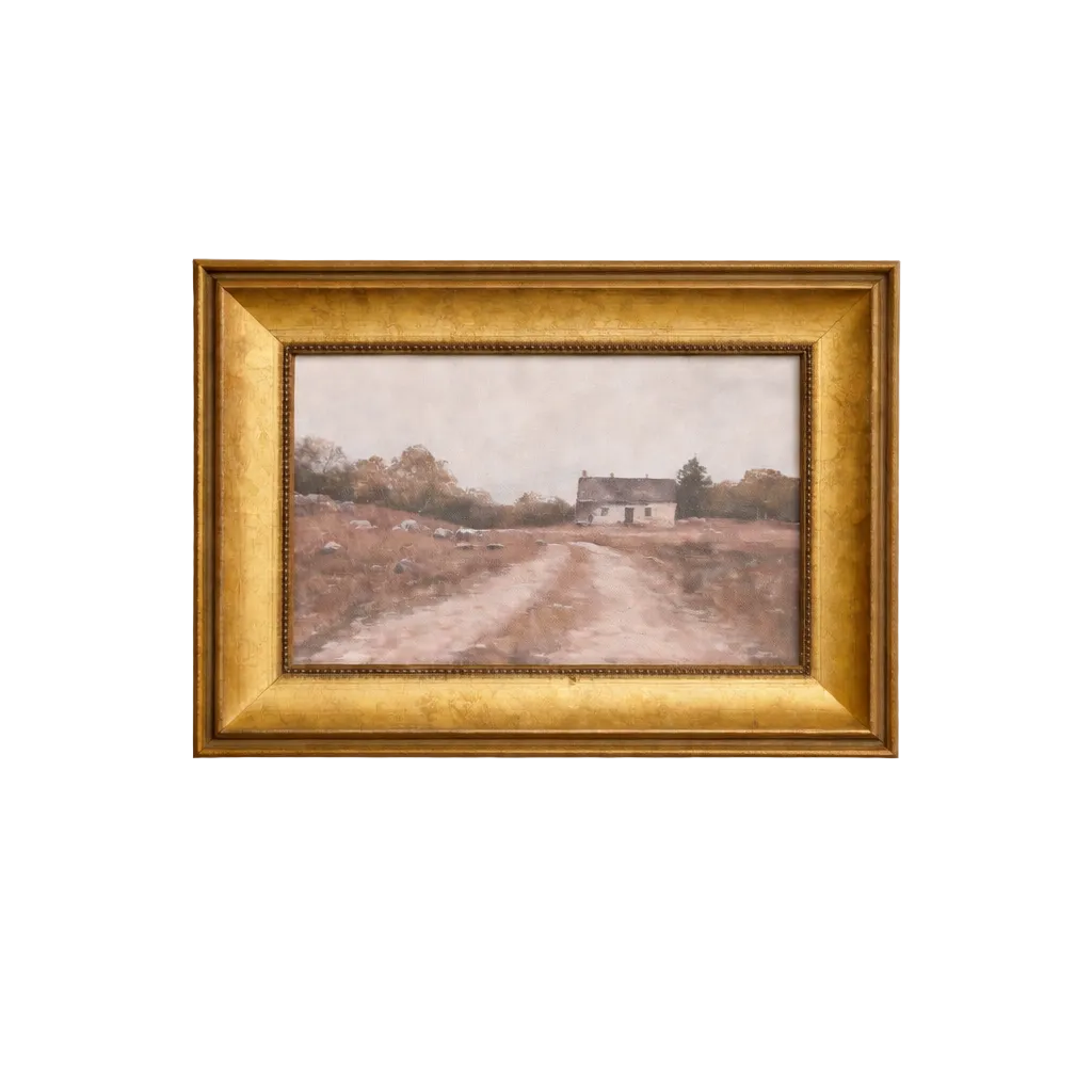 Vintage Farm House | Antique Inspired Brass Framed Art By Luxe B Co. 