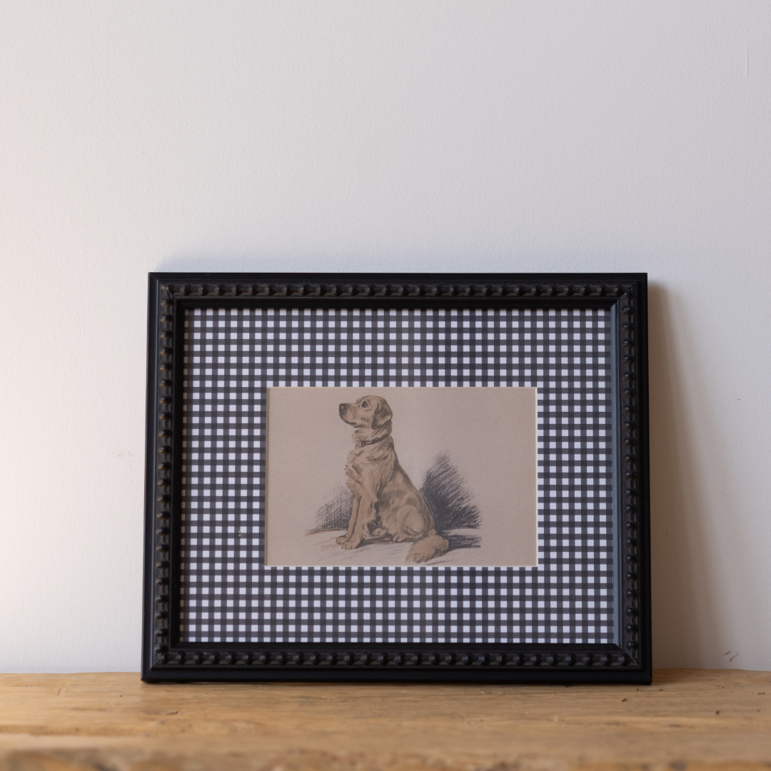 Vintage Huntsman’s Labrador Gingham Framed Art By Luxe B Co.