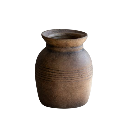 Vintage Inspired Brown Ceramic Vase | By Luxe B Co.