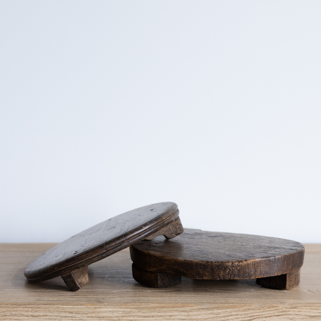 Antique Small Riser Vintage Inspired Round Wooden Risers | By Luxe B Co