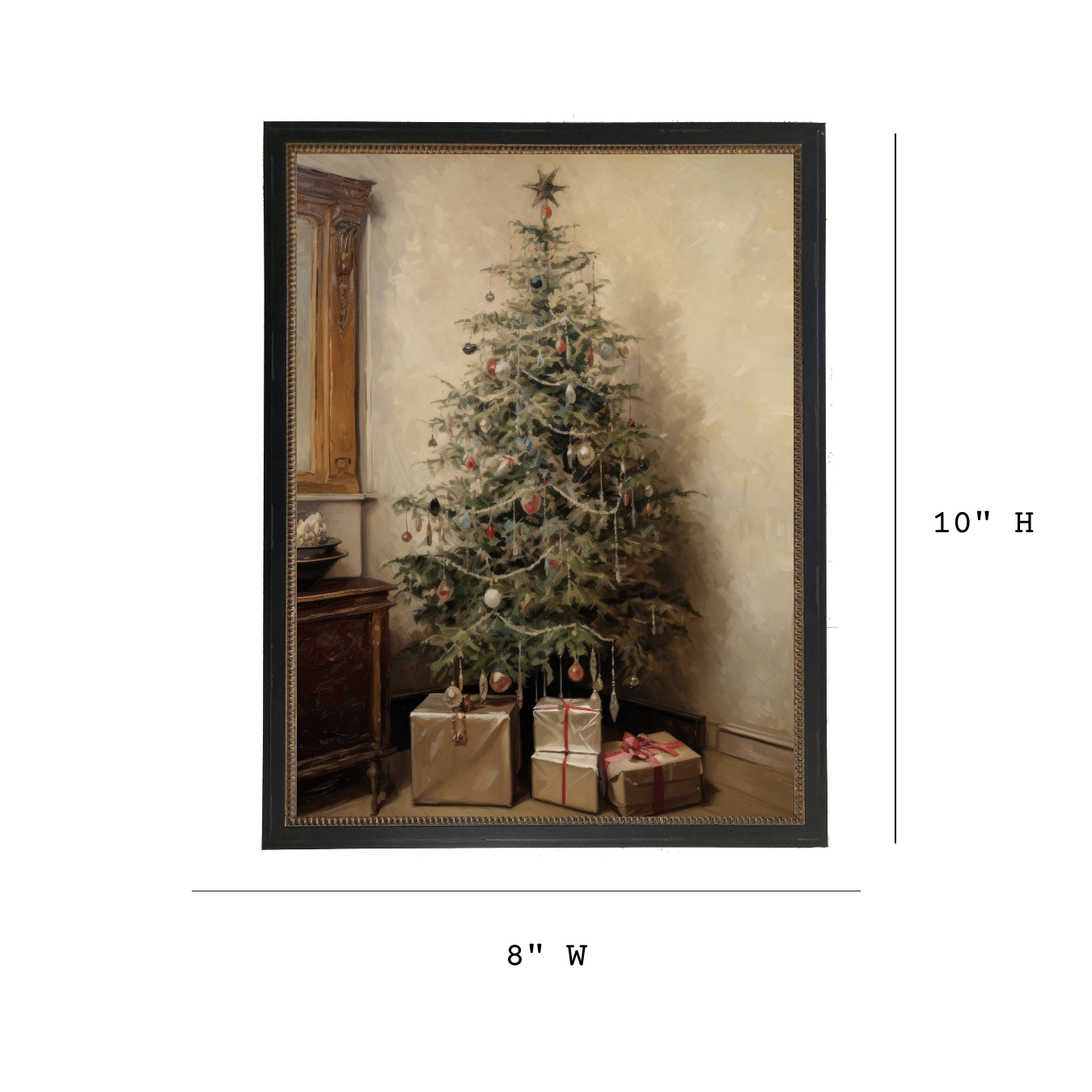 Vintage Oil Painting Christmas Morning Framed Art | By Luxe B Co.