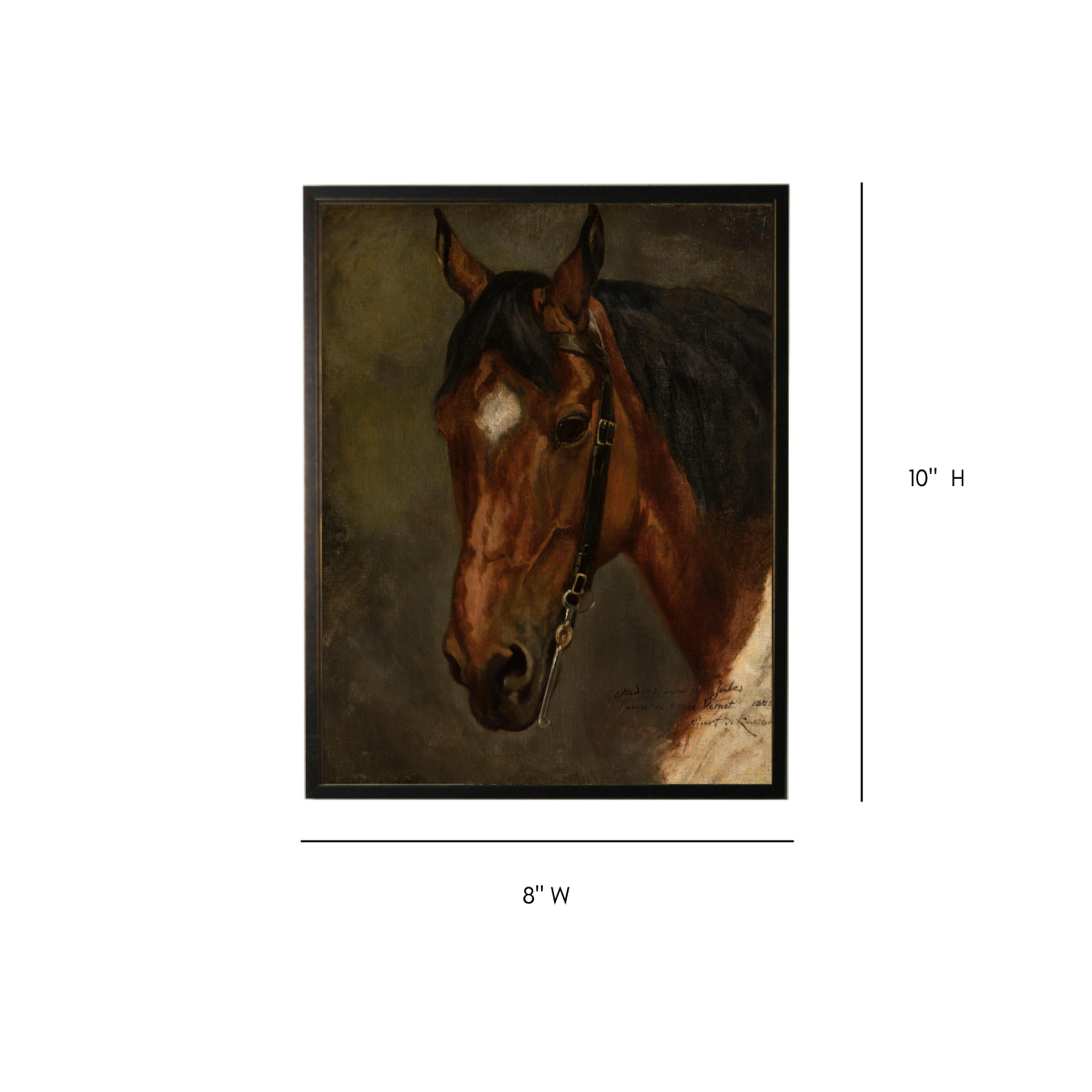 Vintage Oil Painting Horse Portrait Framed Art | By Luxe B Co.