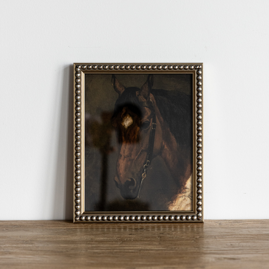 Vintage Oil Painting Horse Portrait Framed Art | By Luxe B Co.