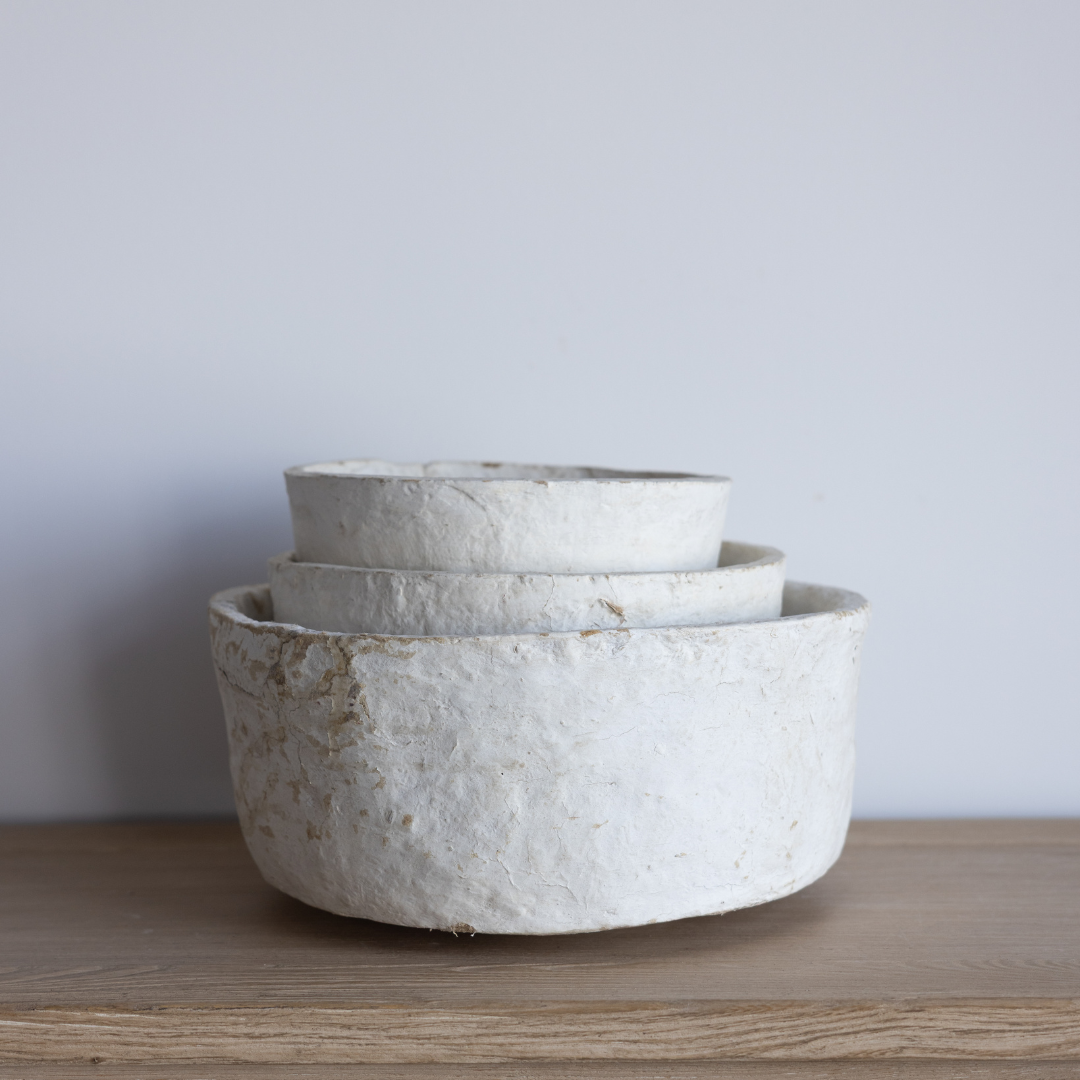 Vintage Paper Mache Pot Set of 3 | By Luxe B Co