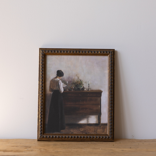 Vintage Quiet Reader Framed Art By Luxe B Co. 