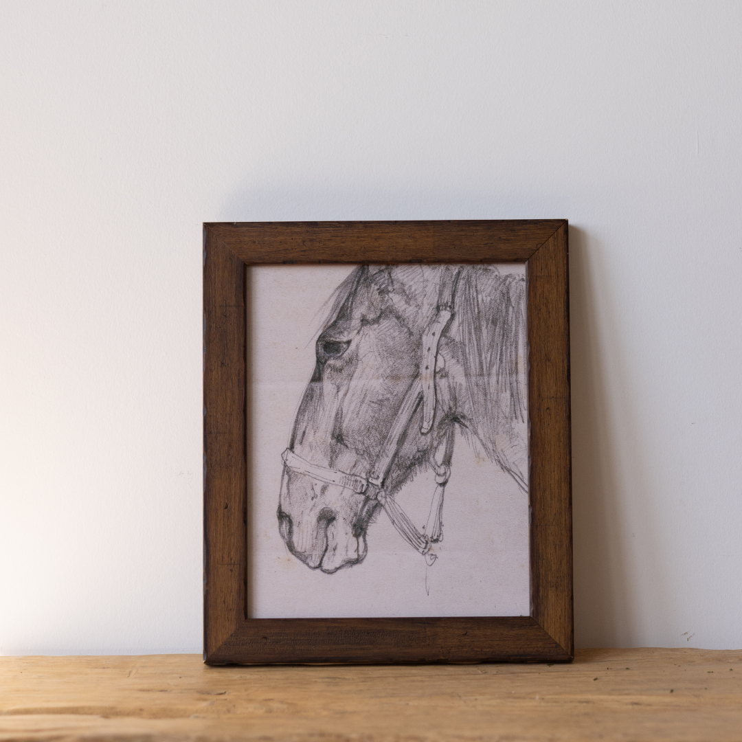 Vintage Saddlery Study Sketch Framed Art By Luxe B Co.