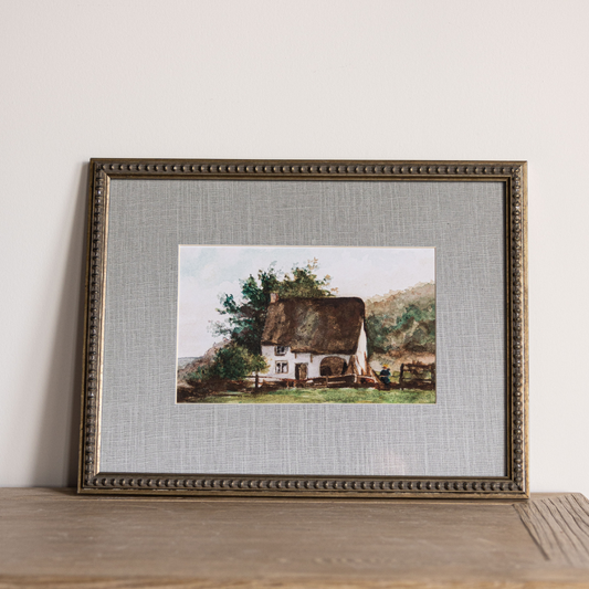 Vintage Watercolor Cottage House Framed Art | By Luxe B Co.