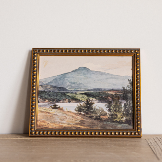 Vintage Watercolor Mountain Landscape Framed Art | By Luxe B Co.