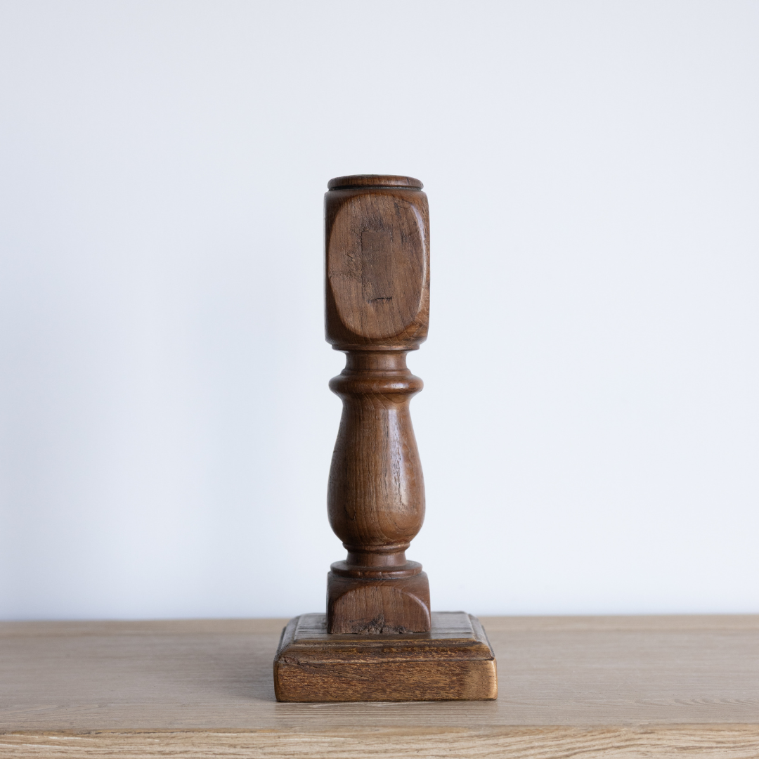 Vintage Wooden Candlestick Pillar | By Luxe B Co