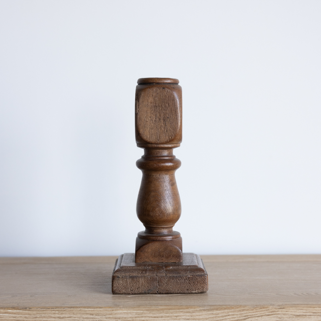 Vintage Wooden Candlestick Pillar | By Luxe B Co