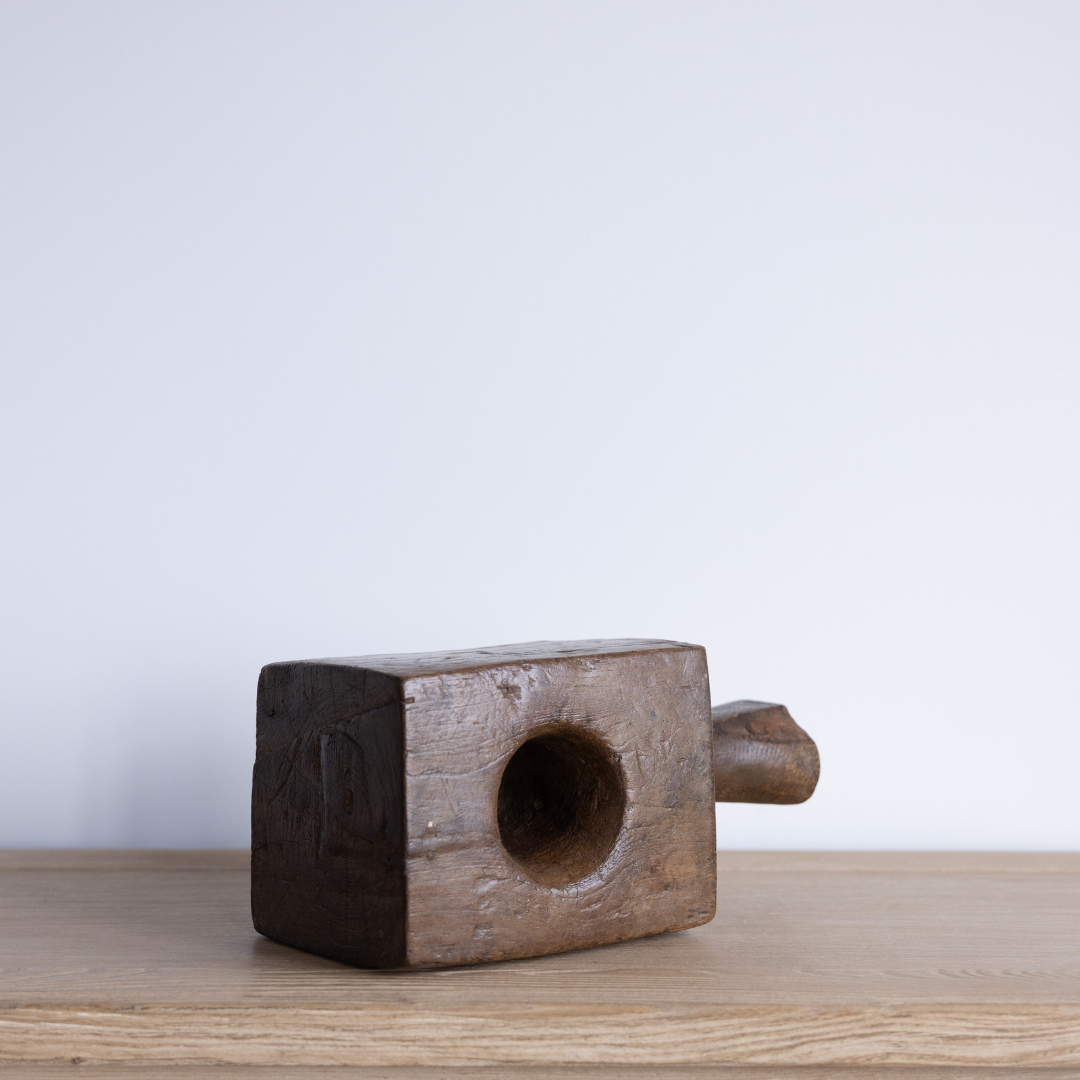 Vintage Wooden Carved Bowl With Handle | By Luxe B Co