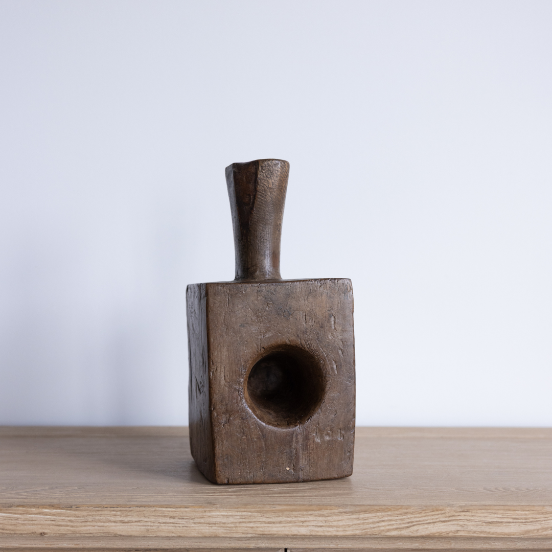 Vintage Wooden Carved Bowl With Handle | By Luxe B Co