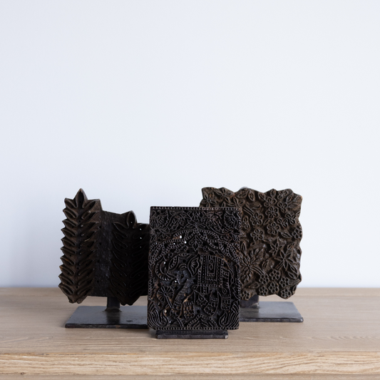 Vintage Wooden Printing Block Stamps With Stand | By Luxe B Co.