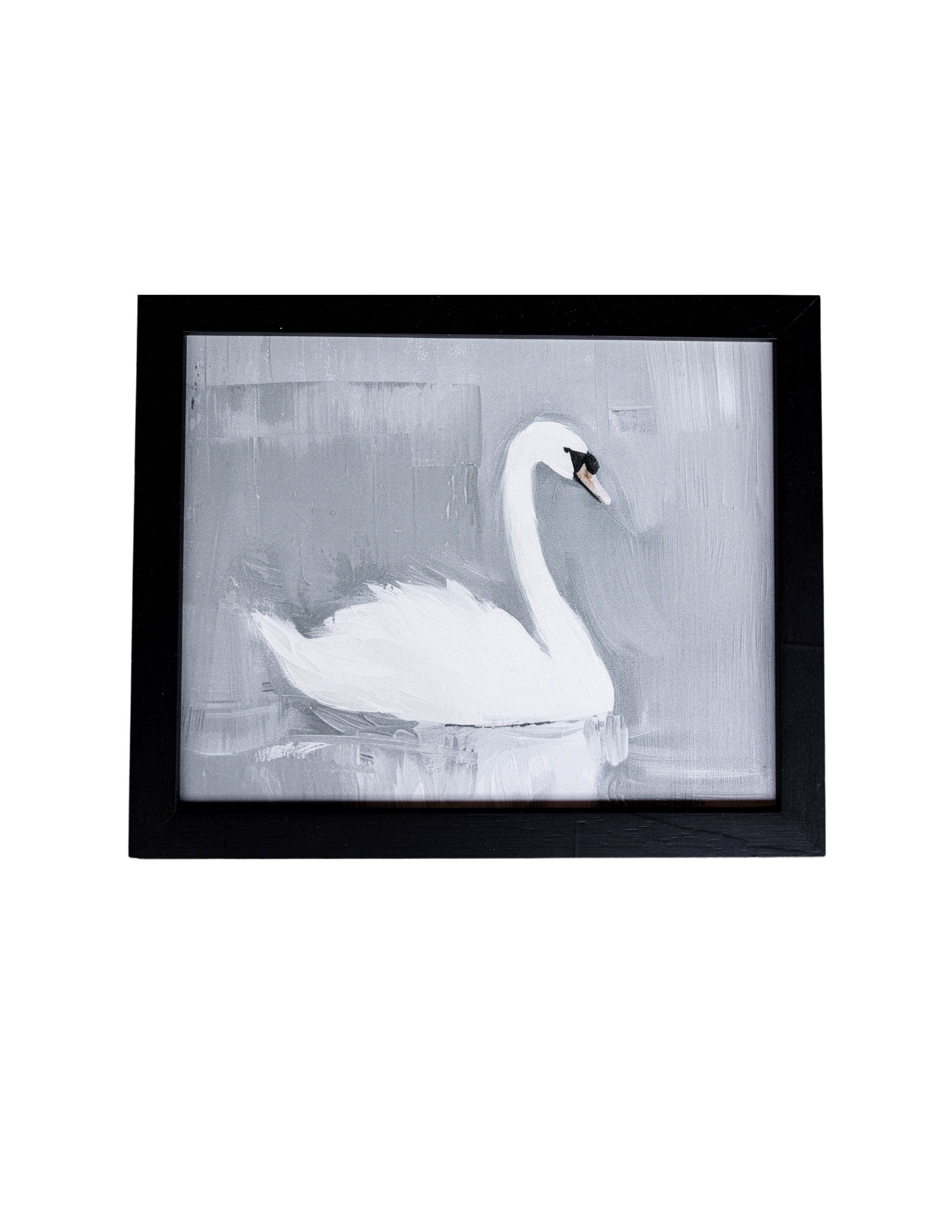 Watercolor Swan Black Framed Art | By Luxe B Co. 