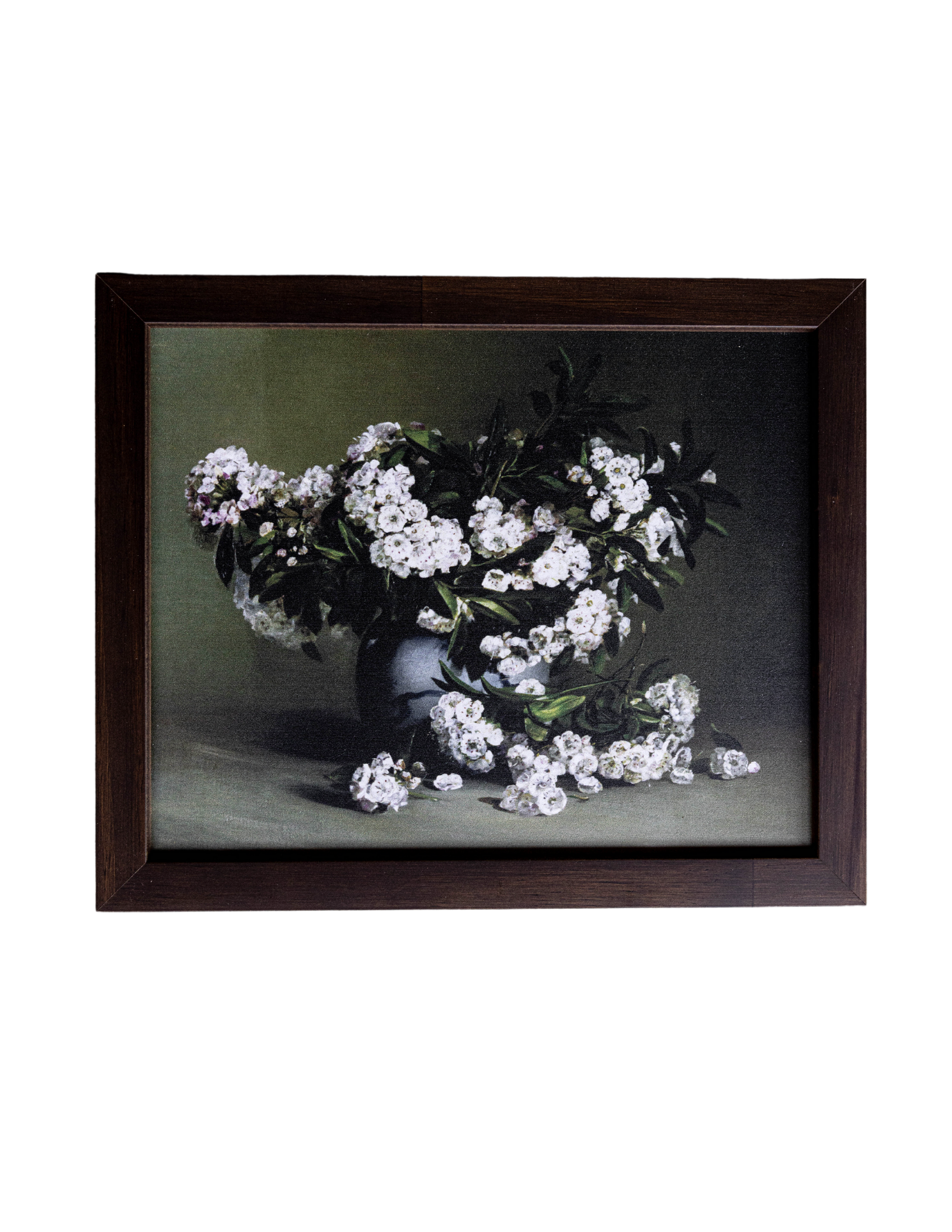 White Petal Bouquet Hazelnut Framed Art | By Luxe B Co. 