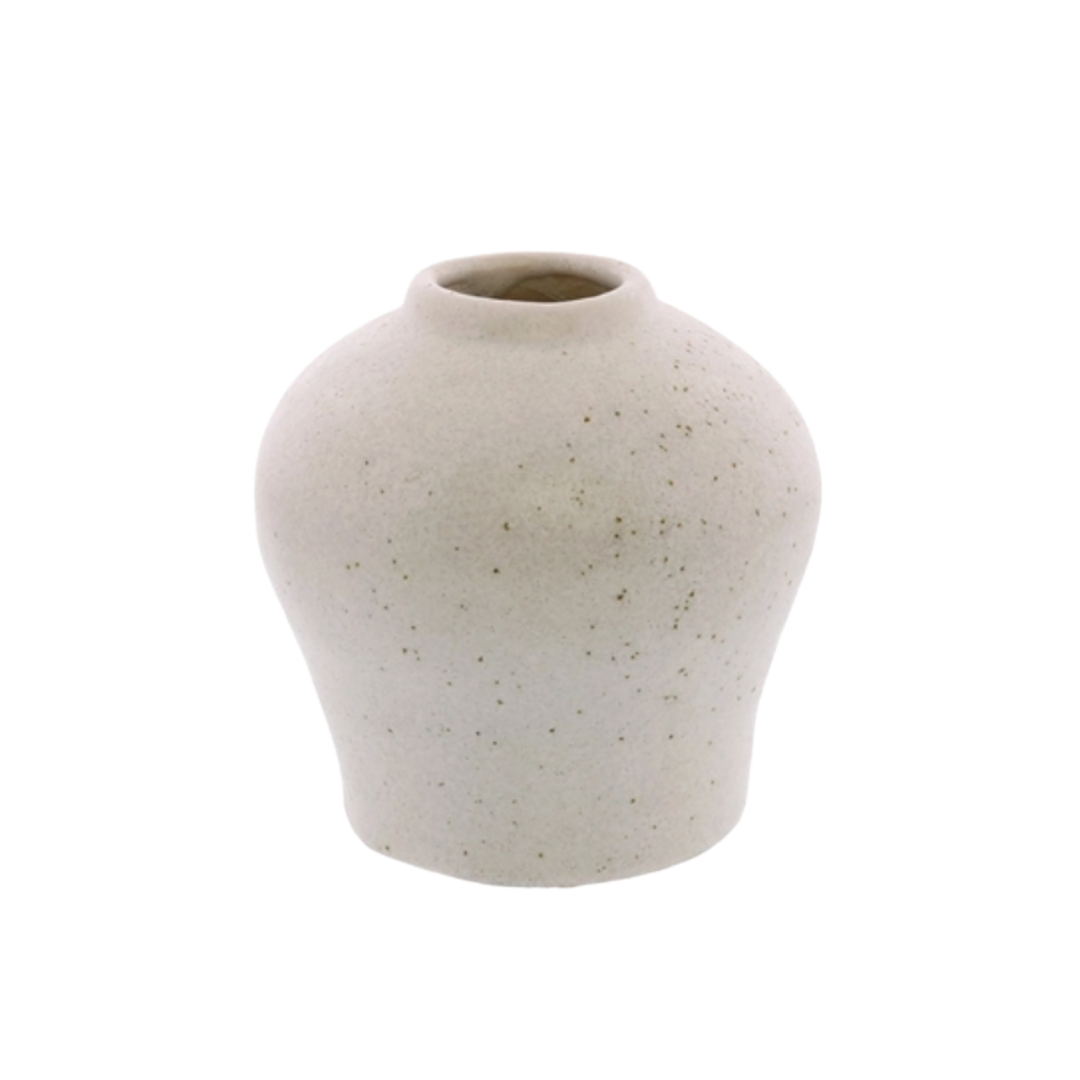White Textured Anders Urn Vase | By Luxe B Co. 