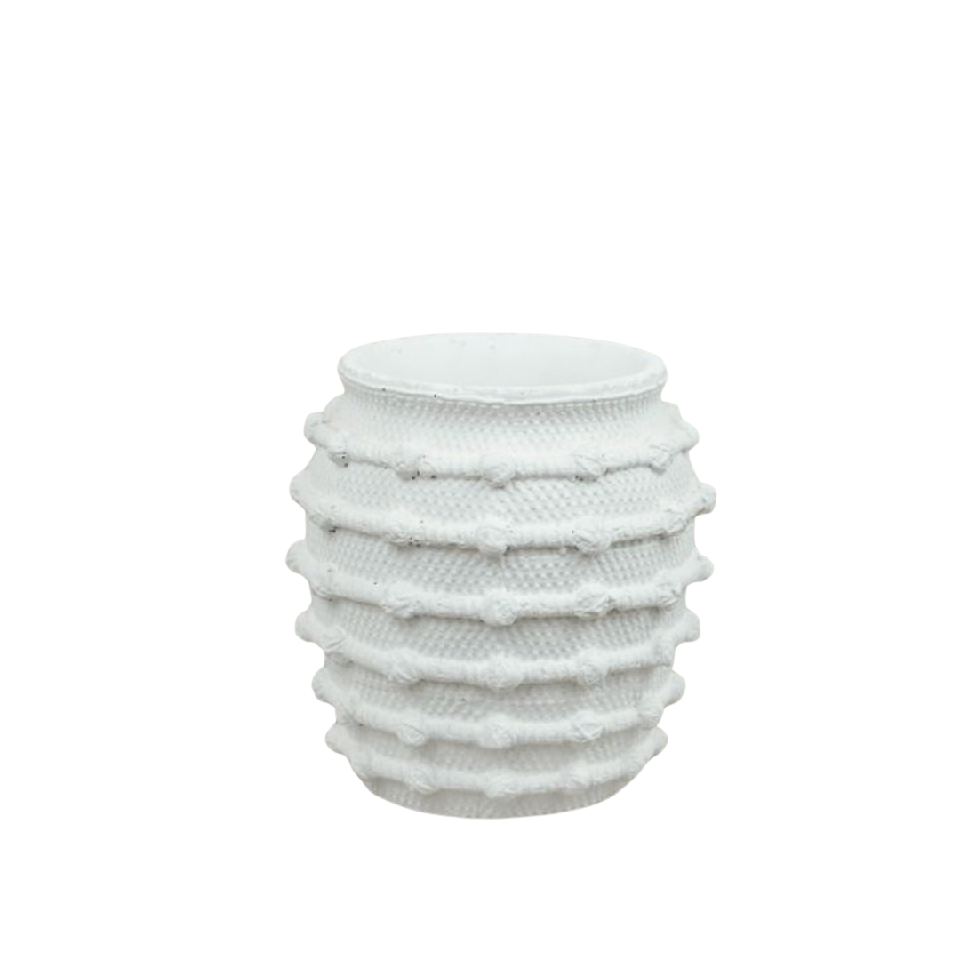 White Textured Knot Planter | By Luxe B Co.