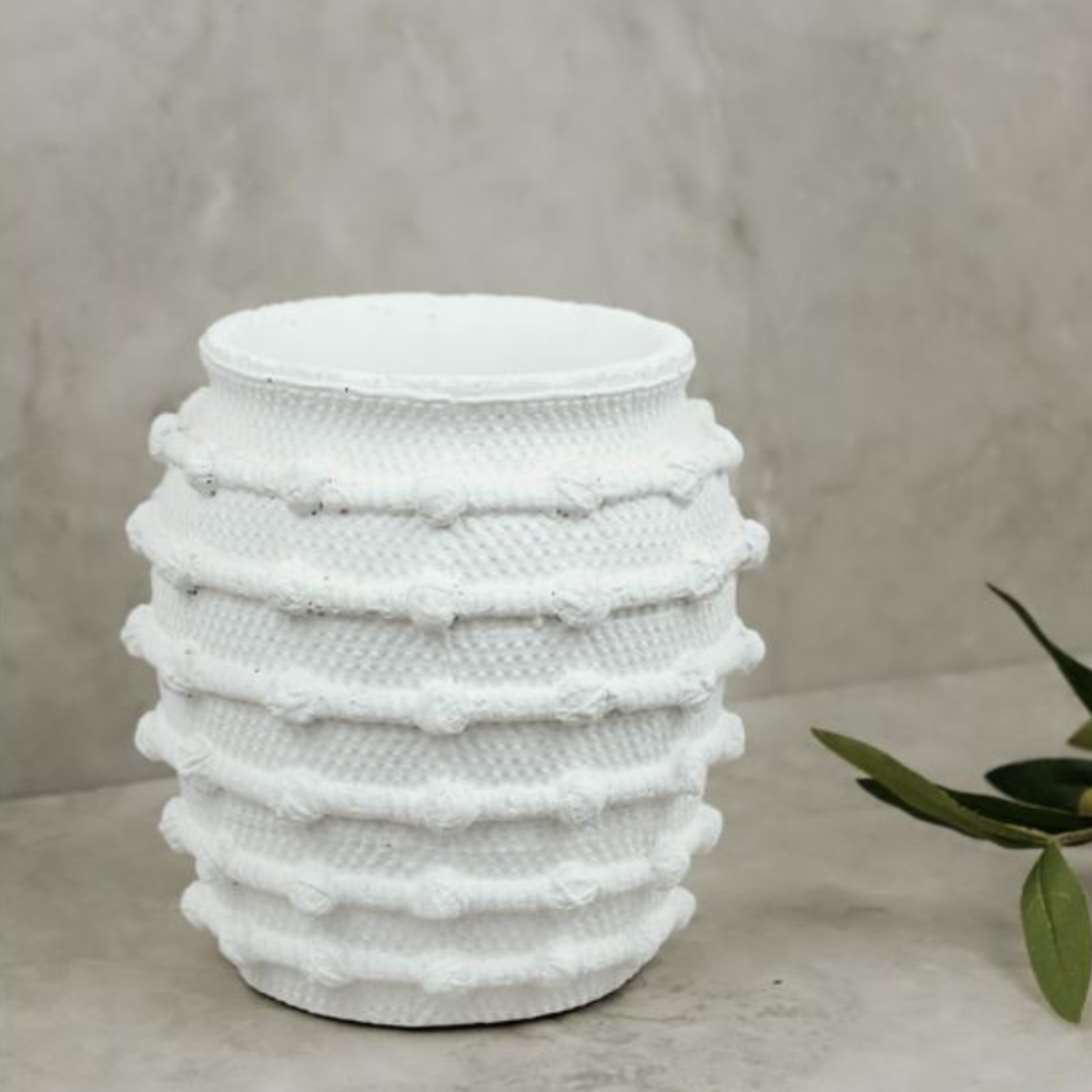 White Textured Knot Planter | By Luxe B Co.