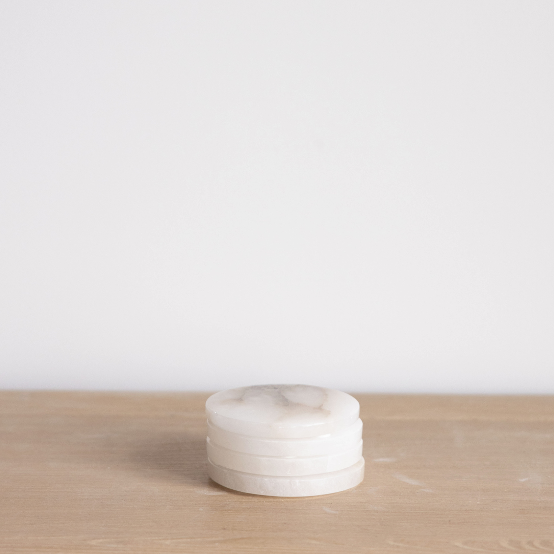 White Alabaster Coaster Set By Luxe B Co.