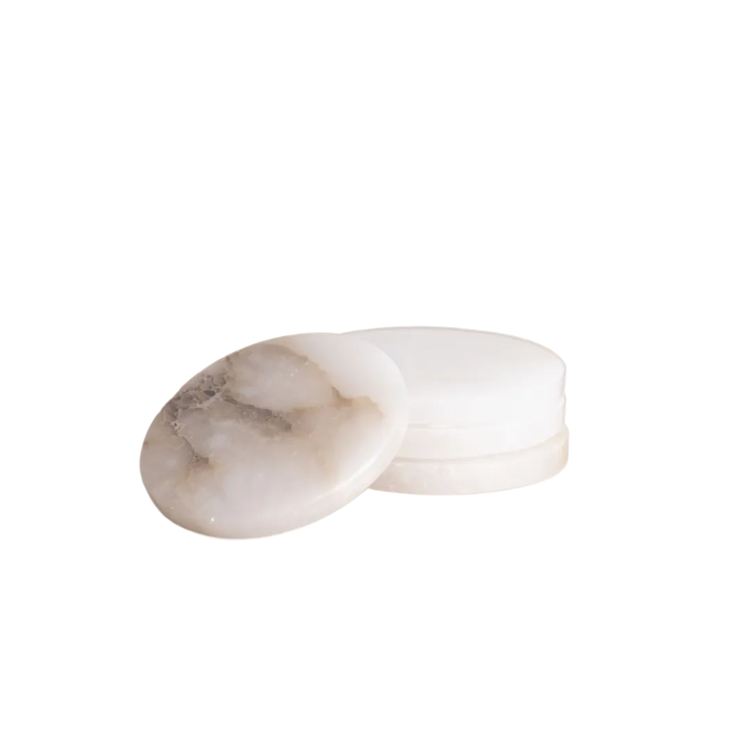 White Alabaster Coaster Set By Luxe B Co.